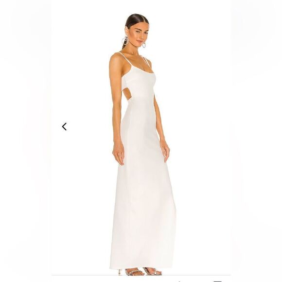 Lovers and Friends Karma maxi dress white high slit column gown Revolve M - Picture 3 of 13
